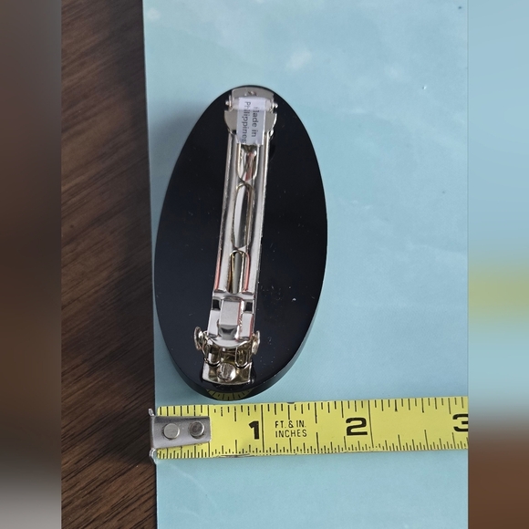 Vintage mother-of-pearl abalone inlays Hair Clip ducks family play in the River - Picture 8 of 17